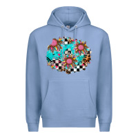 Colony Blue race sunflower patches Premium Hoodie - AdoDesignShop