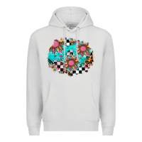 Dove Grey race sunflower patches Premium Hoodie - AdoDesignShop