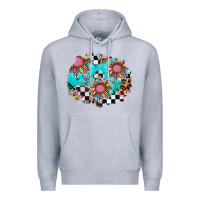 Heather Grey race sunflower patches Premium Hoodie - AdoDesignShop
