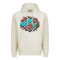 Oatmeal Heather race sunflower patches Premium Hoodie - AdoDesignShop