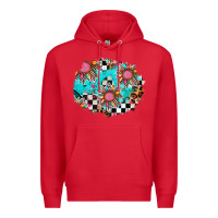Red race sunflower patches Premium Hoodie - AdoDesignShop