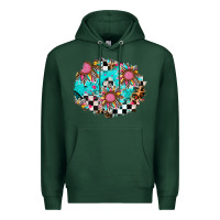 Sports Green race sunflower patches Premium Hoodie - AdoDesignShop