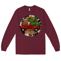 Burgundy Farm Truck Christmas Long Sleeve Tee - RanaPortraitStore