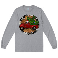 Heather Grey Farm Truck Christmas Long Sleeve Tee - RanaPortraitStore