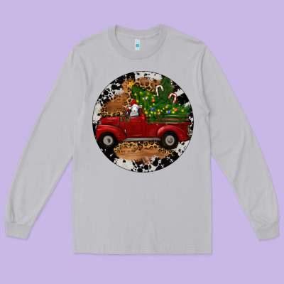 Long Sleeve Tee Farm Truck Christmas