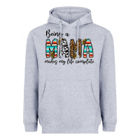 Heather Grey being mama makes my life complate Heavyweight Hoodie - CowhideDigitalArt