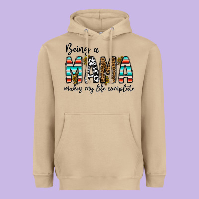 Being Mama Makes My Life Complate Heavyweight Hoodie Designed By Cowhidedigitalart