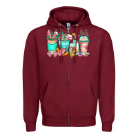 Burgundy easter nurse coffee cups Zipper Hoodie - Zillion Design Studio