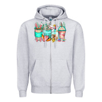 Heather Grey easter nurse coffee cups Zipper Hoodie - Zillion Design Studio