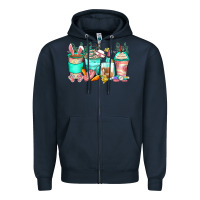 Navy easter nurse coffee cups Zipper Hoodie - Zillion Design Studio