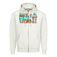 Oatmeal Heather easter nurse coffee cups Zipper Hoodie - Zillion Design Studio