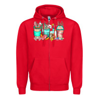 Red easter nurse coffee cups Zipper Hoodie - Zillion Design Studio