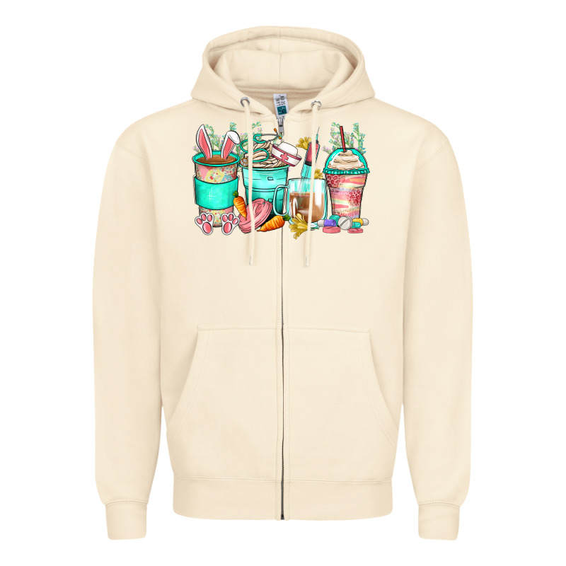 Easter Nurse Coffee Cups Zipper Hoodie by Zillion Design Studio | Teevron