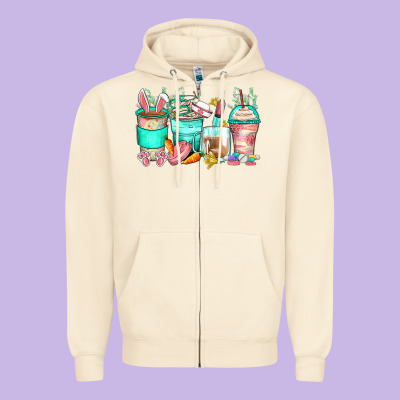 Easter Nurse Coffee Cups Zipper Hoodie Designed By Zillion Design Studio