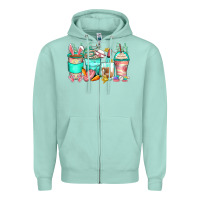 Seafoam easter nurse coffee cups Zipper Hoodie - Zillion Design Studio