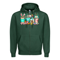 Sports Green easter nurse coffee cups Zipper Hoodie - Zillion Design Studio