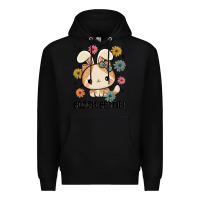Black bloom bestie cat Premium Hoodie - MaliasSmallBusiness