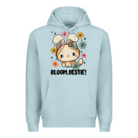 Blue Mist bloom bestie cat Premium Hoodie - MaliasSmallBusiness