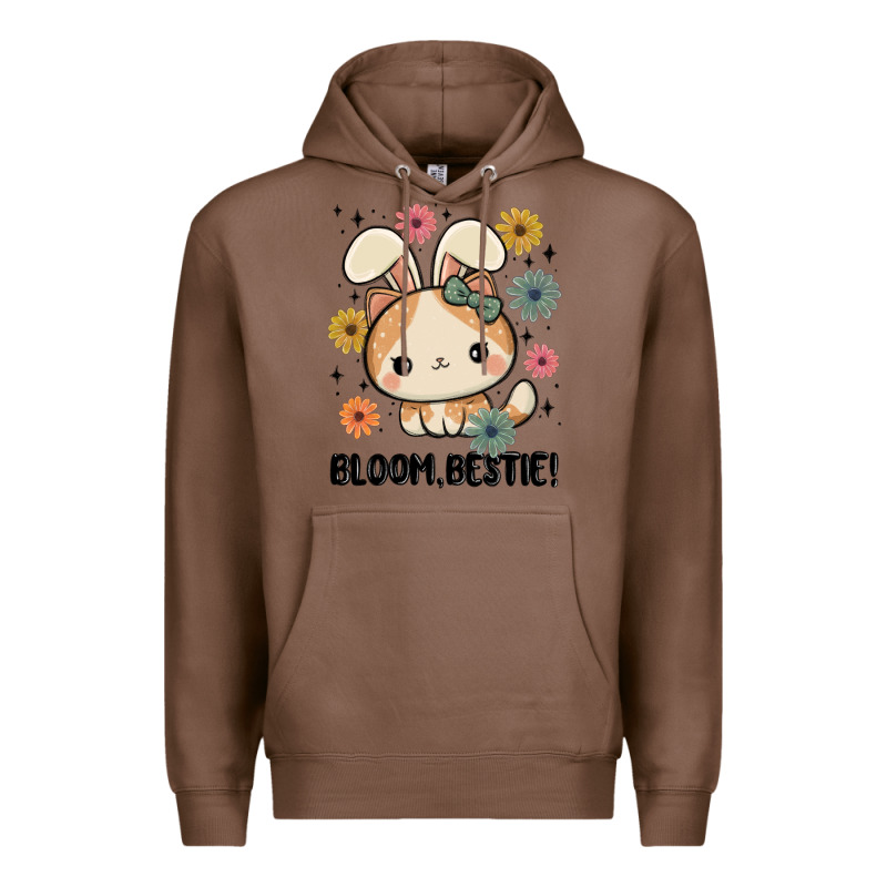 Bloom Bestie Cat Premium Hoodie by MaliasSmallBusiness | Teevron