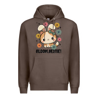 Coffee bloom bestie cat Premium Hoodie - MaliasSmallBusiness