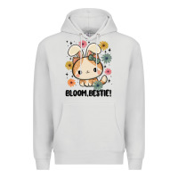 Dove Grey bloom bestie cat Premium Hoodie - MaliasSmallBusiness