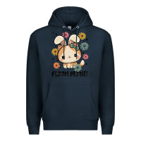 Navy bloom bestie cat Premium Hoodie - MaliasSmallBusiness