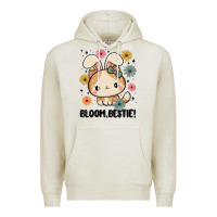 Oatmeal Heather bloom bestie cat Premium Hoodie - MaliasSmallBusiness