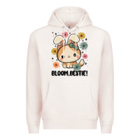 Pale Pink bloom bestie cat Premium Hoodie - MaliasSmallBusiness