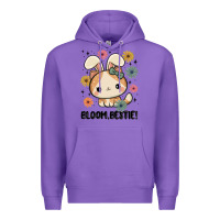 Purple bloom bestie cat Premium Hoodie - MaliasSmallBusiness