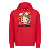 Red bloom bestie cat Premium Hoodie - MaliasSmallBusiness