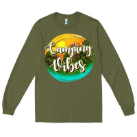 Army Green camping vibes Long Sleeve Tee - texasbilliewilder