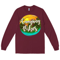 Burgundy camping vibes Long Sleeve Tee - texasbilliewilder