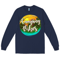 Navy camping vibes Long Sleeve Tee - texasbilliewilder