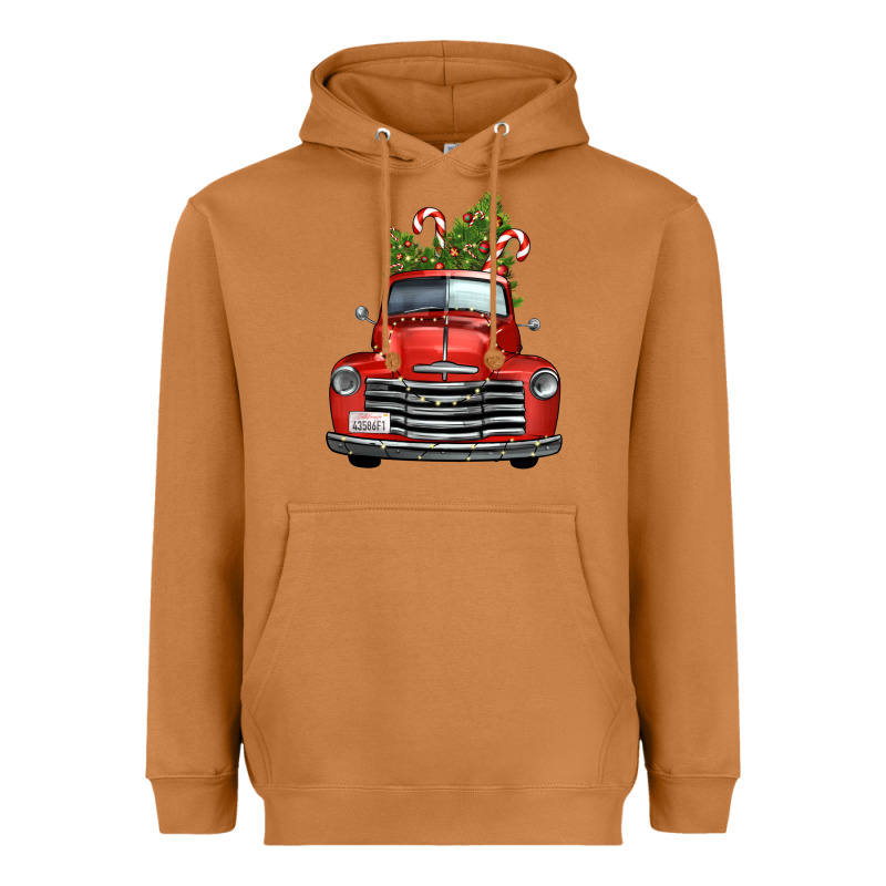 Christmas Trees Truck Heavyweight Hoodie by FaDigitalArtStudio | Teevron