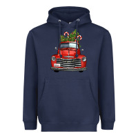 Navy christmas trees truck Heavyweight Hoodie - FaDigitalArtStudio