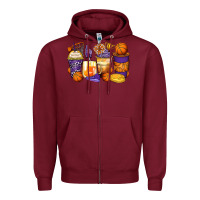 Burgundy basketball coffee cups Zipper Hoodie - Zillion Design Studio