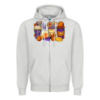 Dove Grey basketball coffee cups Zipper Hoodie - Zillion Design Studio