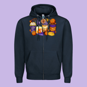 Basketball Coffee Cups Zipper Hoodie Designed By Zillion Design Studio