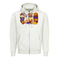 Oatmeal Heather basketball coffee cups Zipper Hoodie - Zillion Design Studio