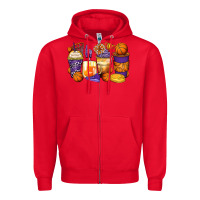 Red basketball coffee cups Zipper Hoodie - Zillion Design Studio