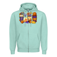 Seafoam basketball coffee cups Zipper Hoodie - Zillion Design Studio