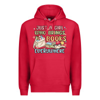 Cardinal just a girl who brings books everywhere Premium Hoodie - MaliasSmallBusiness