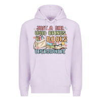 Lilac just a girl who brings books everywhere Premium Hoodie - MaliasSmallBusiness