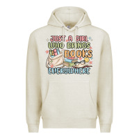 Oatmeal Heather just a girl who brings books everywhere Premium Hoodie - MaliasSmallBusiness