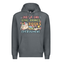 Rock just a girl who brings books everywhere Premium Hoodie - MaliasSmallBusiness