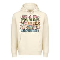 Sandshell just a girl who brings books everywhere Premium Hoodie - MaliasSmallBusiness