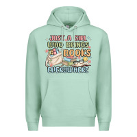 Seafoam just a girl who brings books everywhere Premium Hoodie - MaliasSmallBusiness