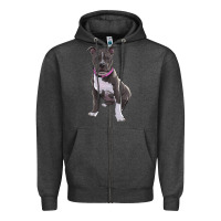 Charcoal Heather pitbull Zipper Hoodie - RanaPortraitStore