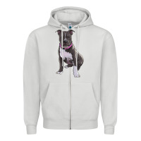 Dove Grey pitbull Zipper Hoodie - RanaPortraitStore