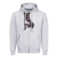 Heather Grey pitbull Zipper Hoodie - RanaPortraitStore